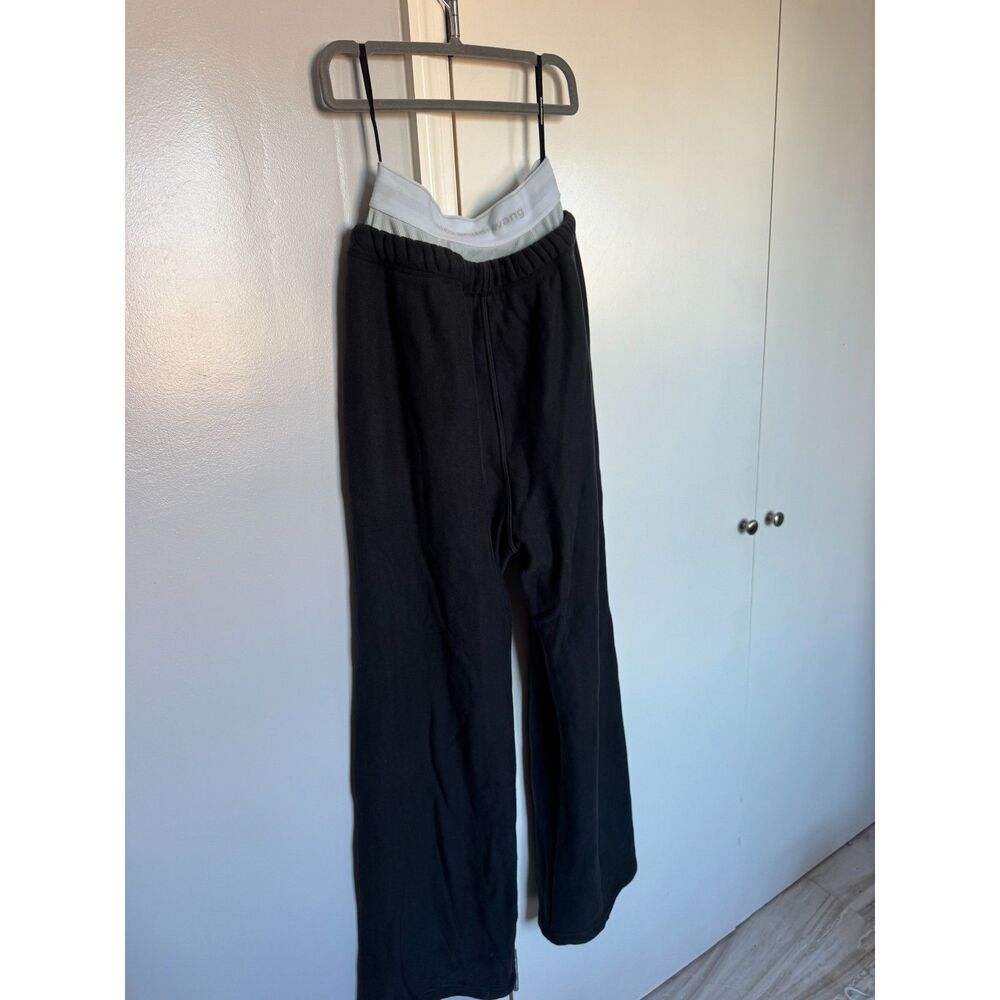 Alexander Wang 100% cotton sweatpants black S silver zipper/attached Underwear